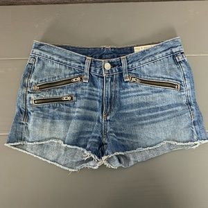 Rag & Bone Zipper Jean Cut Off Shorts Sz 24